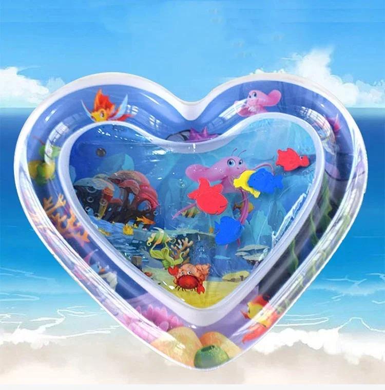 Esteira de jogo sensorial água inflável, Pet Playmat com peixe mar oceano tema, Brinquedo espessado para gato e cachorro - Image 1