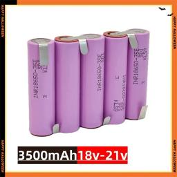 2S1P-6S2P 18650 35E 3500mAh 7000mAh 7.4V 12.6V 14.8V 18V 25.2V 29.6V para baterias de chave de fenda solda 18650 bateria - Image 3