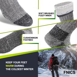 3 pares de meias masculinas e femininas de lã merino, meias térmicas e quentes espessadas para trabalho de inverno, caminhadas ao ar livre, corrida, esportes grandes - Image 4