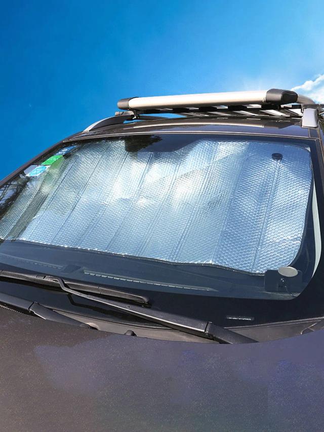 Protetor Solar Dupla Face para Carro, Isolante Térmico em Alumínio Prata