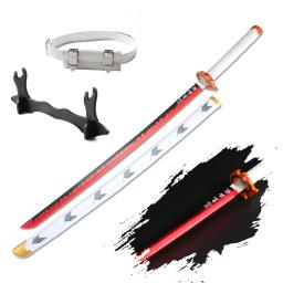 Demônio Slayer Cosplay Samurai Espadas com Suporte e Cinto, Katana, Anime japonês, LED Light Up, Tanjiro, Nichirin, 41" - Image 6