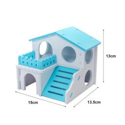 Casa de hamster de madeira para pequenos animais de estimação, esconderijo respirável, lazer duplo seguro, cobaia, cabana viva, brinquedo de treinamento de animais pequenos - Image 6