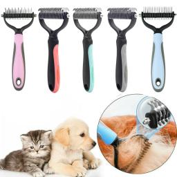 Novo pente de remoção do cabelo para cães gato detangler pele aparamento dematting escova grooming ferramenta para matted longo cabelo encaracolado animal estimação - Image 1
