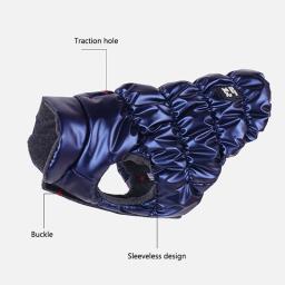 Jaqueta acolchoada impermeável para animais de estimação, roupas quentes, casaco de cachorro, cães pequenos e grandes, roupas de buldogue francês Pug, inverno - Image 3