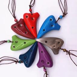Ocarina 6 buracos cerâmica profissional amante da música mini ocarina com cordão música instrumento musical - Image 3