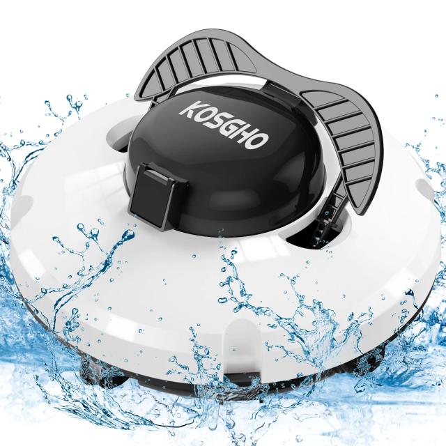 Limpador de Piscina Robótico Sem Fio com Impermeabilidade IPX8, Motor Duplo e Sucção Potente - Estacionamento Automático e 120 Minutos de Autonomia