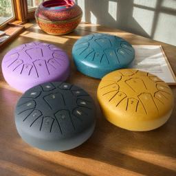Mini Handpan Tongue Drum para Meditação e Yoga, Finger Picks, Instrumentos de Percussão, Sound Healing, Aço, 6 em, 3 em, 11 em, 6 em - Image 2