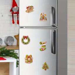 Natal Diamante Pintura Geladeira Ímãs, Frigorífico Art Kits, DIY Art Crafts, 6pcs - Image 5