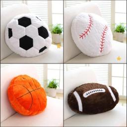 Basquete brinquedo de pelúcia para decoração, vida real bola, travesseiro, almofada, futebol, beisebol, rugby, decoração interior criativa, presente, 35 cm, 45cm - Image 2