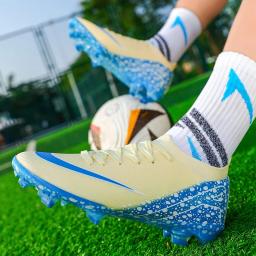 Sapatos masculinos originais de futsal, botas de campo antiderrapantes, chuteiras de futebol, tênis de treinamento de tornozelo FG e TF, novos - Image 4