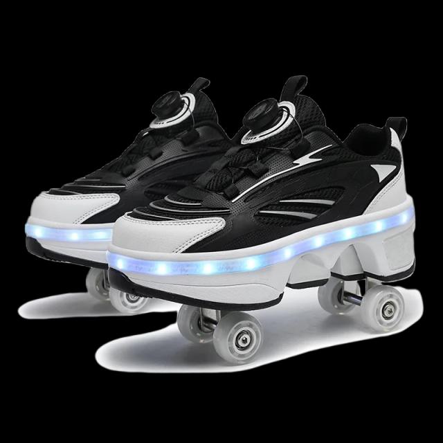 Sapatos de Patins com Rodas Duplas: Versatilidade em 4 Rodas para Diversão e Desempenho
