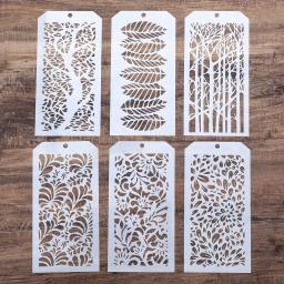 Poppy Tropical Folha Stencil, Artesanato DIY, Scrapbooking Stamping Album Artesanato, Cartões de Papel Decorativos, 6 Pcs - Image 1