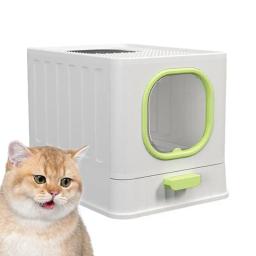 WC com capuz reutilizável com tampa, Gatinho Potty, WC fechado Cat, Sandbox destacável, bandeja de lixo Cat com porta da frente, Pet Shop - Image 1