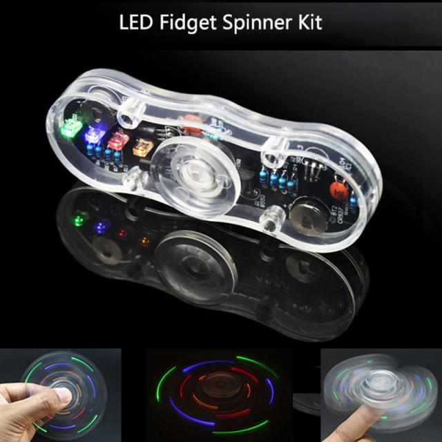 Kit Eletrônico DIY Fidget Spinner Giroscópio Colorido para Treinamento em Soldagem