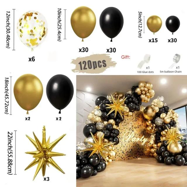 Kit Arco Guirlanda Balão Disco Lantejoulas Prata Branco Starburst 4D Prata - Decoração Festa Aniversário