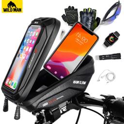 SELVAGEM MAN-Rainproof Touch Screen Bicicleta Guiador Bag, Saco Da Bicicleta, Caso Do Telefone Móvel, MTB Acessórios, Ciclismo, 6,7" - Image 6