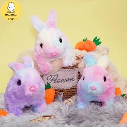 Brinquedos bonitos do luxuoso para meninos e meninas, Coelho simulado, Animais pequenos elétricos, Presentes do feriado, Presentes de aniversário - Image 3