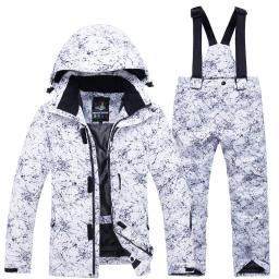 Fato de neve impermeável para homens e mulheres, roupas de snowboard, calças de esqui, roupas esportivas ao ar livre, traje de inverno 30 quente - Image 1