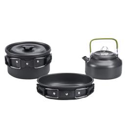 Camping Cookware Kit, Equipamento Leve, Cozinhar Kit para Viajar, Trekking, Caminhadas, Exterior, Alumínio - Image 2