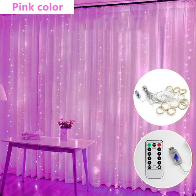 Ilumine sua Casa: Cortina de Luzes LED com Controle Remoto para Festas e Decorações de Natal e Casamento