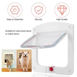 Porta de gato intempéries, bloqueio de 4 vias para interior e exterior, portas para gatos e cachorrinhos, terno para janela, parede fina - Image 2