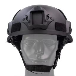 BOOIU-capacete protetor do combate com trilho lateral, NVG monte DE para atividades exteriores da caça do Paintball tático de Airsoft, MICH 2002 - Image 3