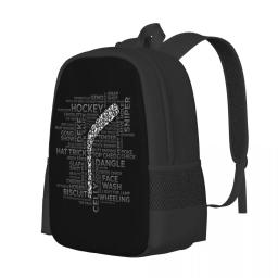 Grande capacidade 3D impressão hóquei jogadores mochila, impressão dobrável, bonito - Image 2
