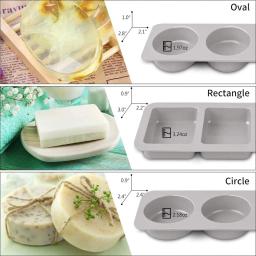 Molde de sabão de silicone oval/redondo/retângulo de 4 cavidades para fazer sabão artesanal, chocolate, velas de sabão e gelatina marrom - Image 4