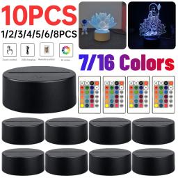3d led luz base com controle remoto, suporte da lâmpada, placa base, lâmpada de acrílico, anime, 7 cores, 16 cores - Image 1
