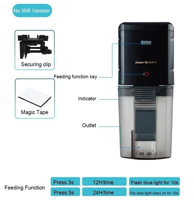 O tempo automático do alimentador do alimento do tanque de peixes do aquário/wifi controle remoto inteligente sem fio dispensador do tanque de peixes - Image 1