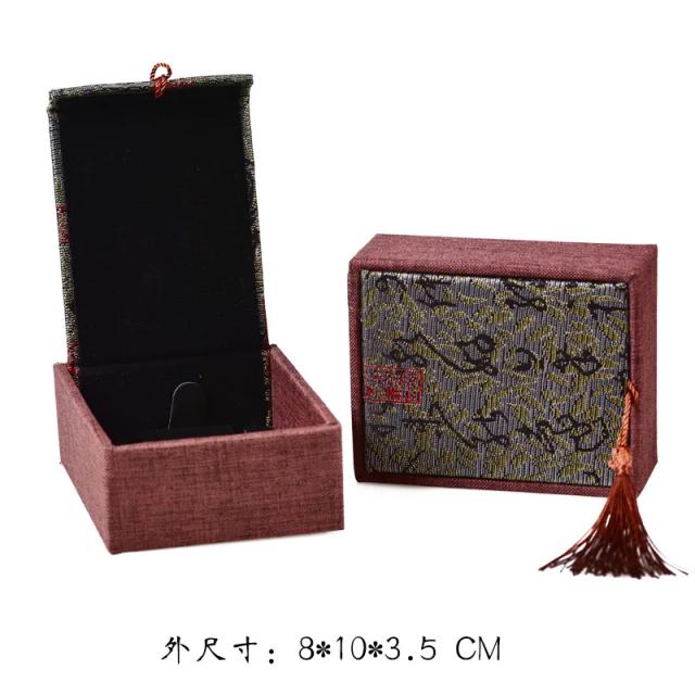 Mini Anel de Lata Estilo Chinês com Caixa para Colar e Brincos - Organizador Quadrado Tambor Flandres, Ideal para Presentes