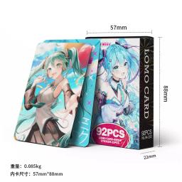 Anime japonês Lomo Card, Hatsune Miku, Mini Jogos de Cartas, Cartões Postais, Coleção Fan, Presente Toy, Ventilador, 60 Pcs, 32 Pcs, 1 Pacote, 92 Pcs - Image 5