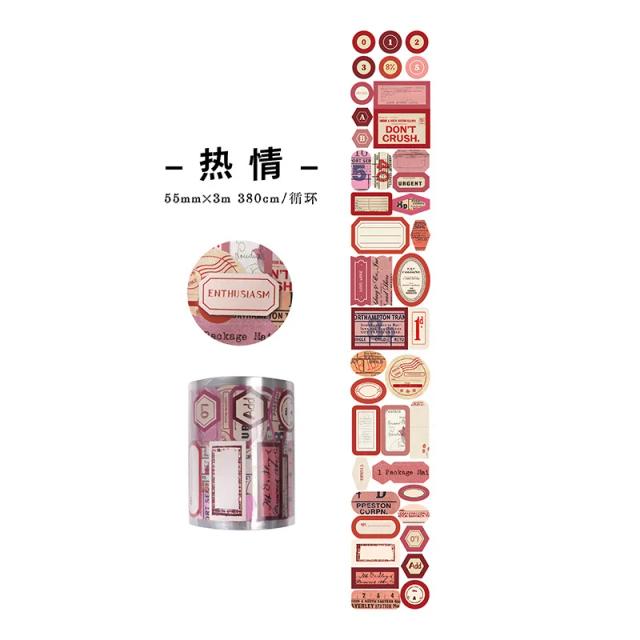 Fita Adesiva Decorativa de Papel Japonês para Scrapbooking e DIY - 2m, 1 Unidade