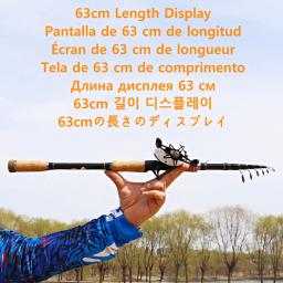 Vara de pesca de 11 libras, vara de isca telescópica de fibra de carbono, vara de pesca portátil de truta de carpa baixo, hastes de fundição giratórias ultraleves M - Image 3