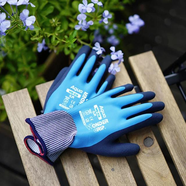 Luvas de Jardinagem Impermeáveis para Homens e Mulheres - Respirável em Látex para Bricolagem e Trabalhos ao Ar Livre, 1 Par