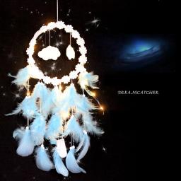 LED Light Cloud Dream Catcher Hanger, Feather Handmade, Wall Hanging, Art Decor, Pena Pingente, Presentes de Aniversário - Image 2