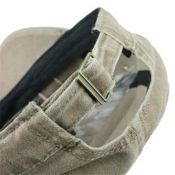 Chapéu militar vintage com língua de pato, sombrinha ajustável, algodão lavado, parte superior plana, moda coreana, novo, verão - Image 4