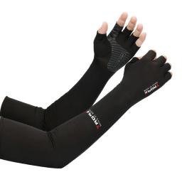 Mangas de braço para ciclismo, corrida, pesca, escalada, sol, proteção uv, gelo, legal, com punho de 5 dedos, 1 par - Image 3