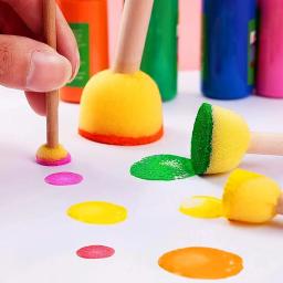 Conjunto de pincéis redondos de 30 peças, pincéis redondos de esponja para pintura, esponjas de pintura para pintura acrílica, ferramentas de pintura para artes - Image 6