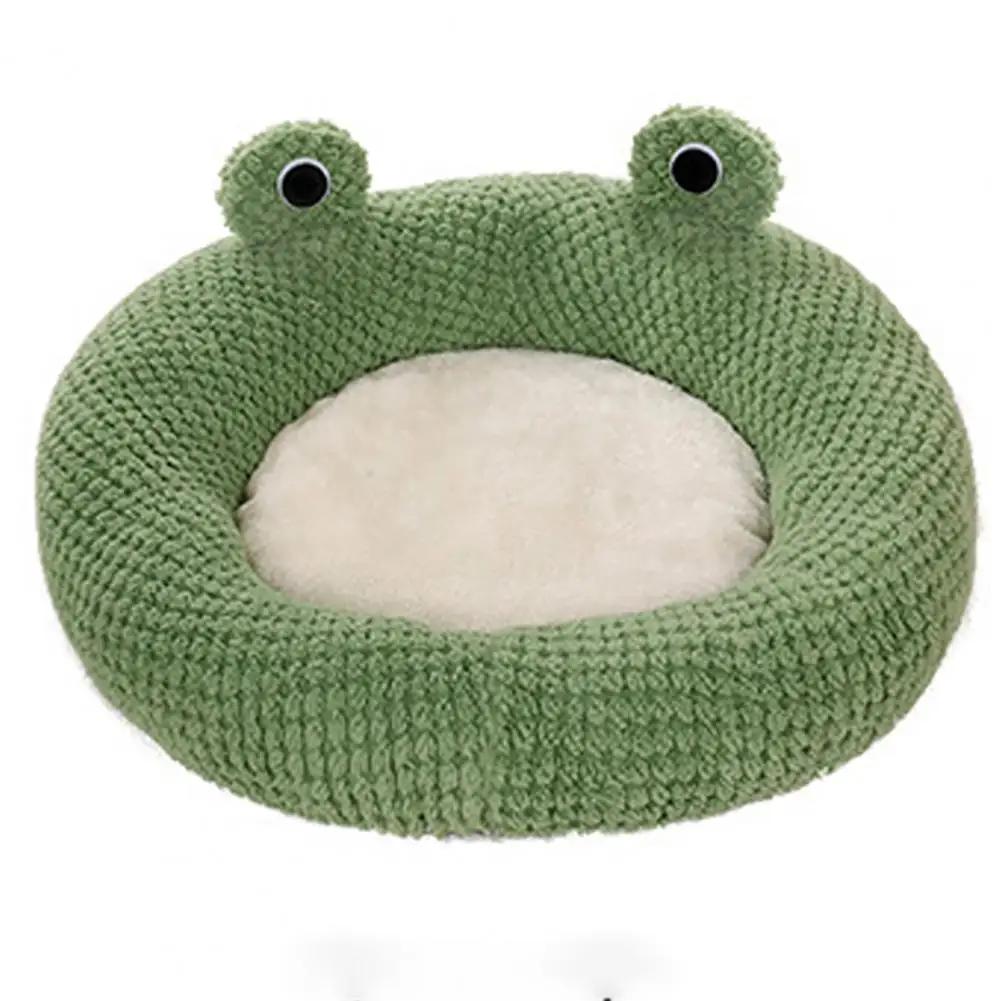 Cama ultra macia em forma de sapo, canil aconchegante para cães e gatos, design bonito dos desenhos animados - Image 1
