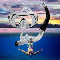 Máscaras de mergulho conjunto de mergulho adulto anti-nevoeiro anti-vazamento seco snorkel conjunto óculos equipamentos de piscina 3 cores - Image 4