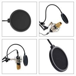 Double Layer Studio Microfone, Tela Flexível Vento, Filtro de Som, Apto para Transmissão, Karaoke, YouTube, Podcasts, Acessórios de Gravação, Novo - Image 3