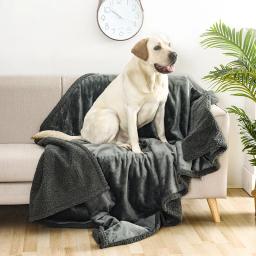 Impermeável Pet Blanket, Líquido Pee Proof Dog Blanket para Sofá-cama Sofá, Reversível Sherpa Fleece, Móveis Protector Cover - Image 1