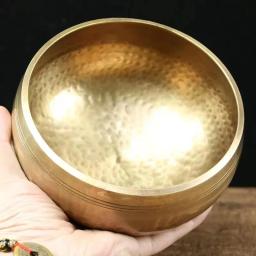 Nepal Handmade Tibet Buddha Sound Bowl com vara de couro, Yoga Meditação, cantar Chime de bronze, artesanato cantando tigela - Image 5