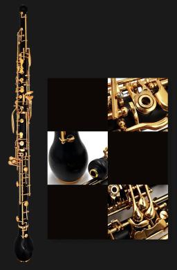 Inglês chifre de madeira ébano f chave alto oboé madeira maciça, ouro-banhado chaves woodwind pano de pelúcia veludo forrado com luvas de junco - Image 3