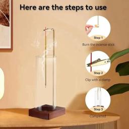 Kit Suporte de incenso com vidro removível, Aromaterapia Stand Set, Anti-Ash Flying Burner, Temporizador de Yoga, Varas, 2pcs - Image 3