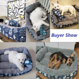 Cama macia quente do animal de estimação do algodão, colchão do cão, cães pequenos, médios, grandes, ninho, cesta do cão, esteira, casa, inverno - Image 3
