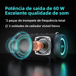 Mifa A90 Alto-falante Bluetooth 60W Potência de saída Alto-falante Bluetooth com amplificador Classe D Excelente desempenho de graves Alto-falante de acampamento - Image 2