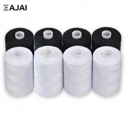 Conjunto de Linha Eajai-Poliéster para Máquinas Manuais, Linhas De Costura, Fios De Tricô, Forte, Durável, Preto, Branco, 500m, 4Pcs - Image 1