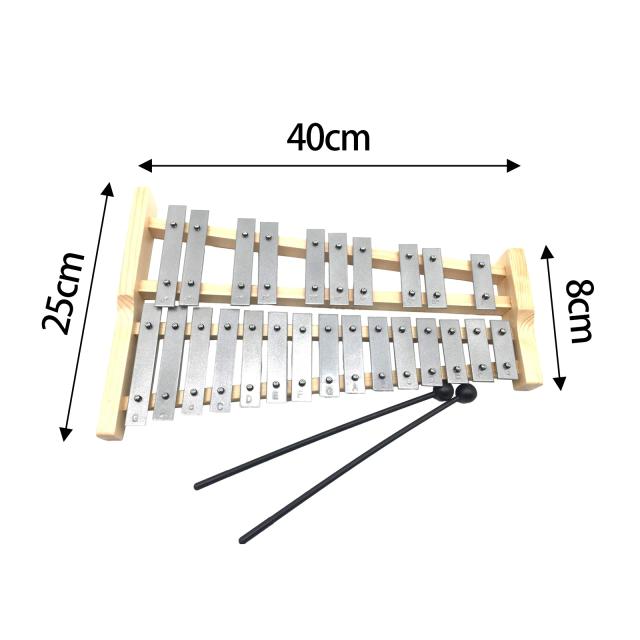 Xilofone Glockenspiel Profissional Compacto com 25 Notas e Marretas para Adultos e Crianças Amantes da Música